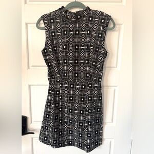 NWT Anthropologie black & white geometric print dress - S